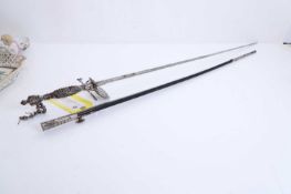 A Victorian steel court sword, early 20th century,