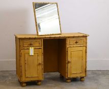 A painted and simulated bamboo dressing table, 20th century,