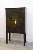 An OKA japanned cabinet on stand, modern,