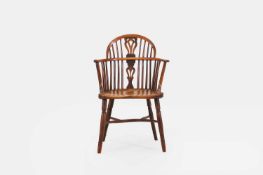 A yew and elm Windsor armchair, early 19th century, North-East Midlands,