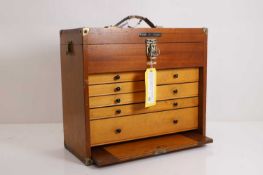 A mid-20th-century wooden engineer's tool chest by EMIR,