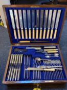 A silver plated twelve place canteen,