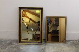 Two gilt and painted mirrors of modern maufacture,