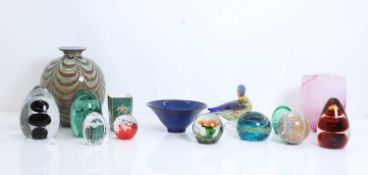 A collection of contemporary glass paperweights, 20th century,
