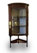 An Edwardian inlaid mahogany corner display cabinet c. 1900