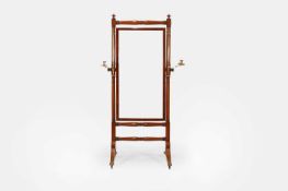 A Regency mahogany cheval mirror, c.1810,