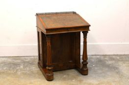 A William IV rosewood Davenport desk, circa 1830,