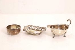 A group of three silver items,