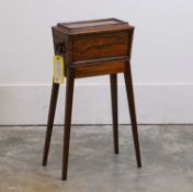 A rosewood tea caddy on stand, late 19th century,