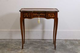 A kingwood and marquetry occasional and writing table, mid 19th century,