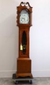 A Comitti 'Trafalgar' inlaid cherry and burr yew veneered longcase clock, circa 2005, commemorating