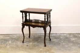A rosewood and boxwood strung book table, late 19th century,