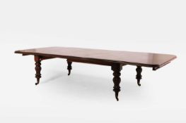 A Victorian mahogany extending dining table, c.1840,