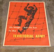A Territorial Army poster, circa 1950s,