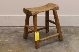 An elm stool, 20th century, Chinese,