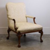 A George III-style Gainsborough armchair, of recent manufacture,
