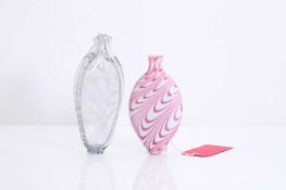 A Nailsea-type glass gimmel flask, late 18th century,