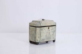 A shagreen tea caddy, 19th century,