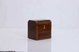 A crossbanded rosewood tea caddy, early 20th century,
