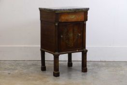 A French Empire mahogany and brass cabinet, c.1830,