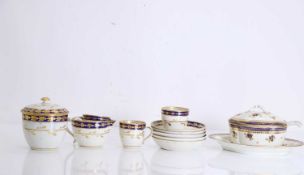 A collection of Caughley blue and white porcelain, late 18th century,