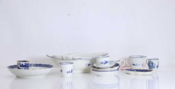 A collection of Caughley blue and white porcelain, circa 1780,