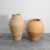 A Turkish decorated olive jar, 20th century,