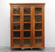 A pine display cupboard, of recent manufacture,