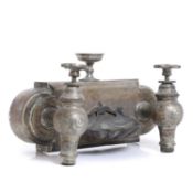 A pair of French nickel plated bronze taps, early 20th century,