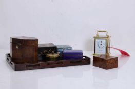 A burr yew wood tea caddy, 19th century,