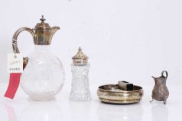 A collection of silver items,