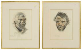 ▲ Keith Michell (Australian, 1926-2015) Two portraits of Aboriginal people