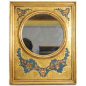A Spanish gilt circular mirror, late 19th century,