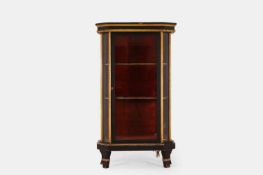 A Napoleon III-style parcel-gilt ebonised vitrine, 20th century,