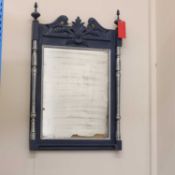 A blue decorated Spanish pier mirror, circa late 19th century,