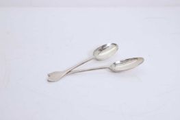 A pair of silver dog nose finial tablespoons,