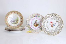 A collection of various porcelain cabinet plates, 19th century,