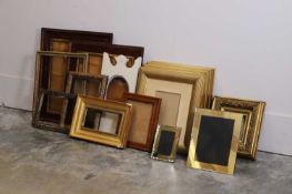 A collection of picture frames,