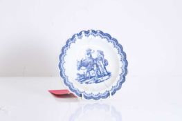 A Caughley blue and white porcelain side plate, circa 1780,