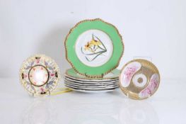 A pair of Chamberlain Worcester porcelain dessert plates, early 19th century,