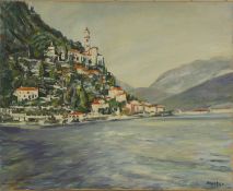 ▲ Nancy Weir Huntly (British, 1890-1963) A hillside town on the banks of a lake