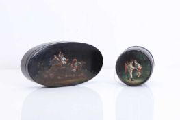 Two Russian papier-mâché circular box and covers, circa 1900,