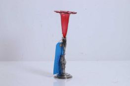 A glass and silver plated epergne,