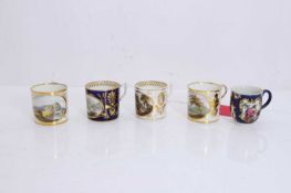 A collection of Derby Landscape coffee cans, second quarter of the 19th century,