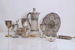 A collection of silver items,