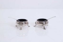 A pair of George II silver salts,