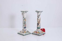 A pair of glazed-stoneware candlesticks, second half of the 20th century, Portuguese,
