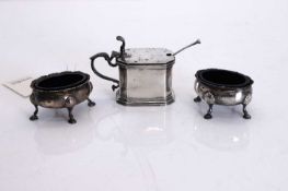 A group of silver cruets,