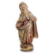 A Spanish ecclesiastical gilt and wooden figure, circa 17th century,