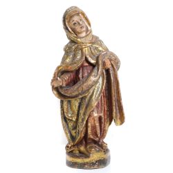 A Spanish ecclesiastical gilt and wooden figure, circa 17th century,